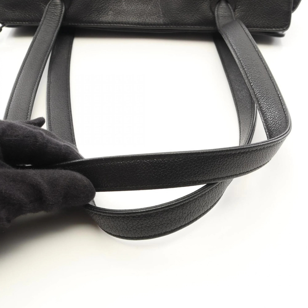 CHANEL Black Leather Logo Tote Bag - Picture 9 of 11